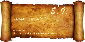 Samek István névjegykártya